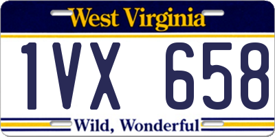 WV license plate 1VX658
