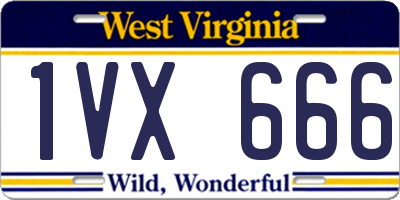 WV license plate 1VX666