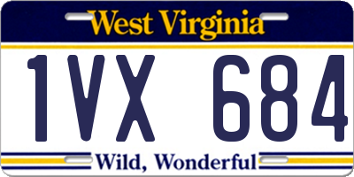 WV license plate 1VX684