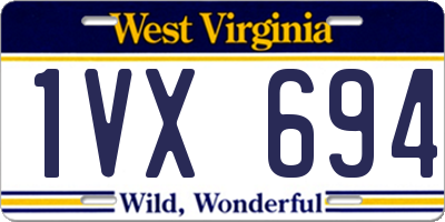 WV license plate 1VX694