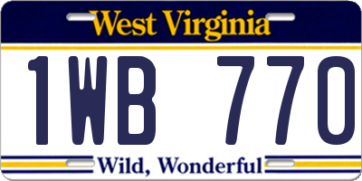 WV license plate 1WB770
