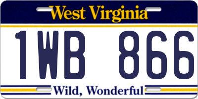 WV license plate 1WB866
