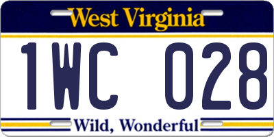 WV license plate 1WC028