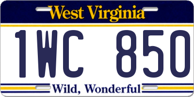 WV license plate 1WC850