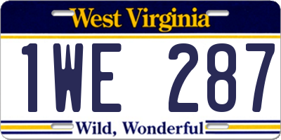 WV license plate 1WE287