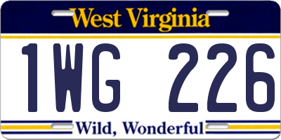 WV license plate 1WG226