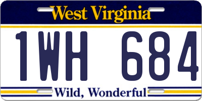 WV license plate 1WH684