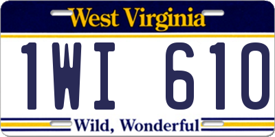 WV license plate 1WI610