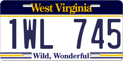 WV license plate 1WL745