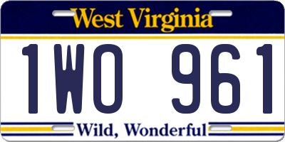 WV license plate 1WO961