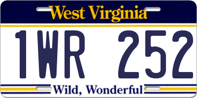 WV license plate 1WR252