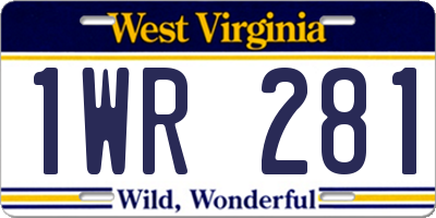 WV license plate 1WR281
