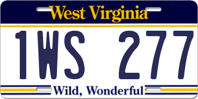 WV license plate 1WS277