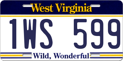 WV license plate 1WS599