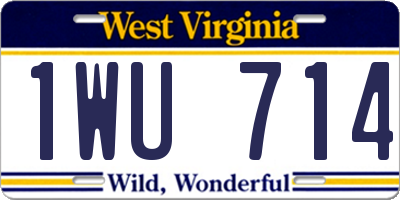 WV license plate 1WU714
