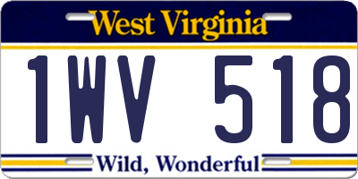 WV license plate 1WV518