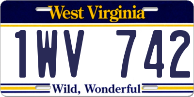 WV license plate 1WV742