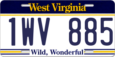 WV license plate 1WV885