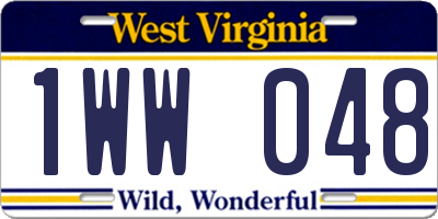 WV license plate 1WW048