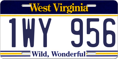 WV license plate 1WY956