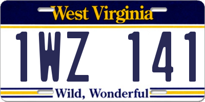 WV license plate 1WZ141