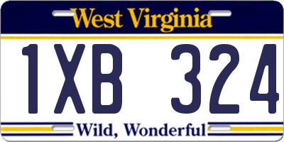WV license plate 1XB324