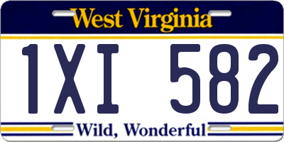 WV license plate 1XI582