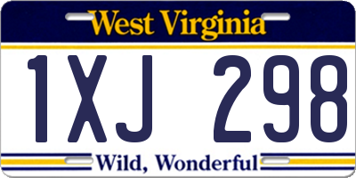 WV license plate 1XJ298
