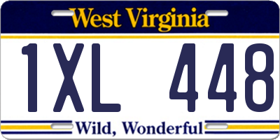 WV license plate 1XL448
