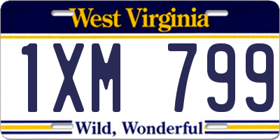 WV license plate 1XM799