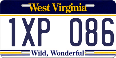 WV license plate 1XP086