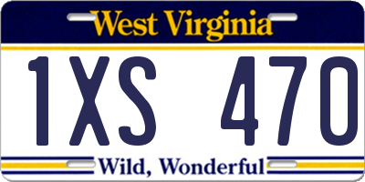 WV license plate 1XS470