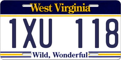 WV license plate 1XU118