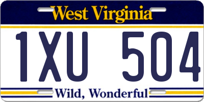 WV license plate 1XU504