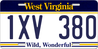 WV license plate 1XV380