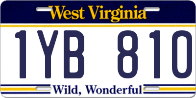 WV license plate 1YB810
