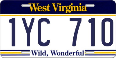 WV license plate 1YC710