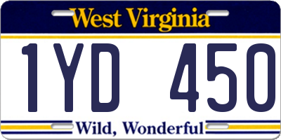 WV license plate 1YD450
