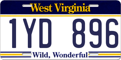 WV license plate 1YD896