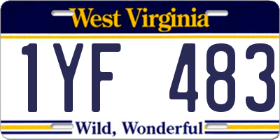 WV license plate 1YF483