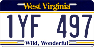 WV license plate 1YF497