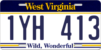 WV license plate 1YH413