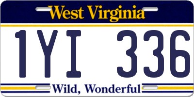 WV license plate 1YI336