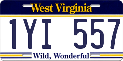 WV license plate 1YI557