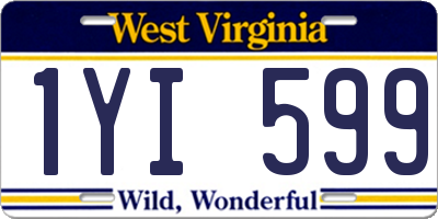 WV license plate 1YI599