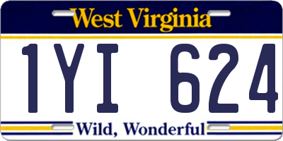WV license plate 1YI624