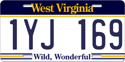WV license plate 1YJ169