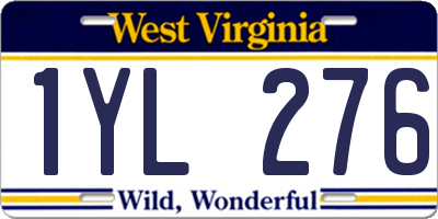 WV license plate 1YL276