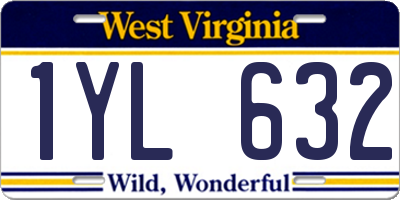 WV license plate 1YL632
