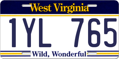WV license plate 1YL765